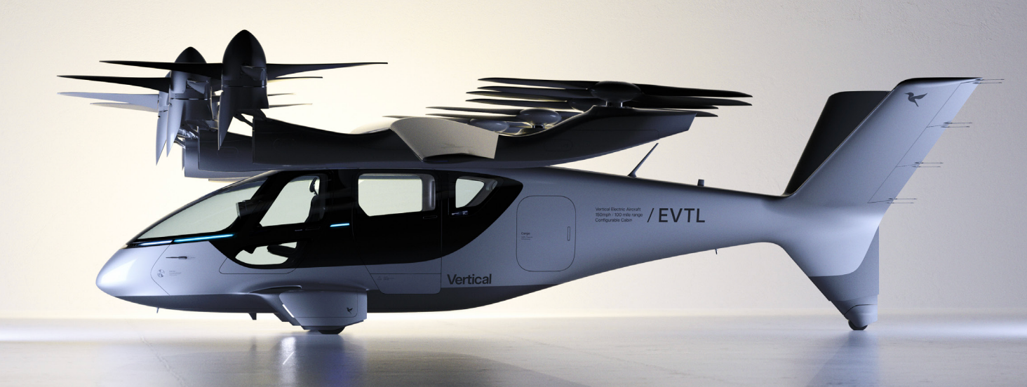 Vertical Aerospace Valo electric vertical takeoff and landing aircraft profile view.